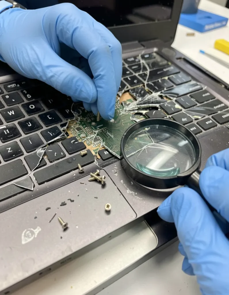 freepik damaged broken laptop repair closeup with gloved h 41226